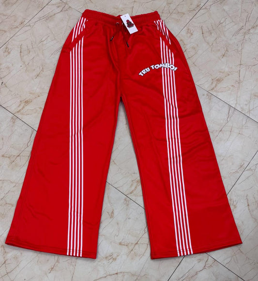 Tru TomBoi red & white track pants